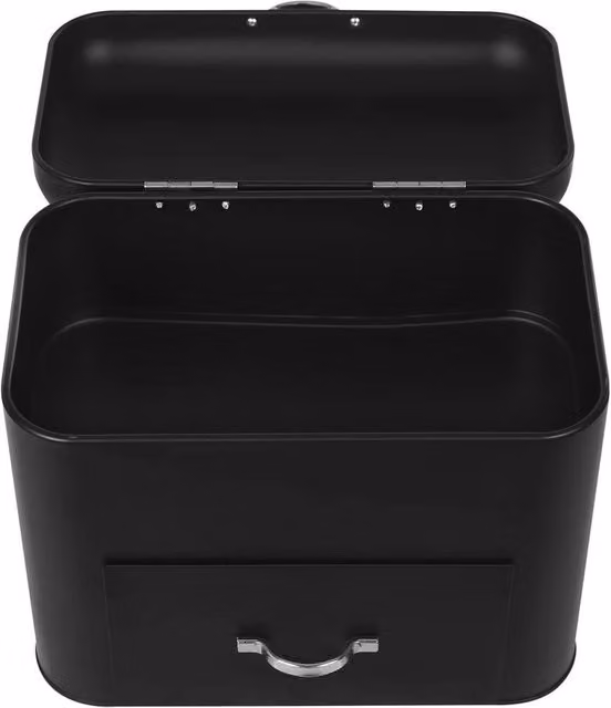 VOGREX Retro Large Drawer Bread Storage Box Counter Organiser in Black – 1