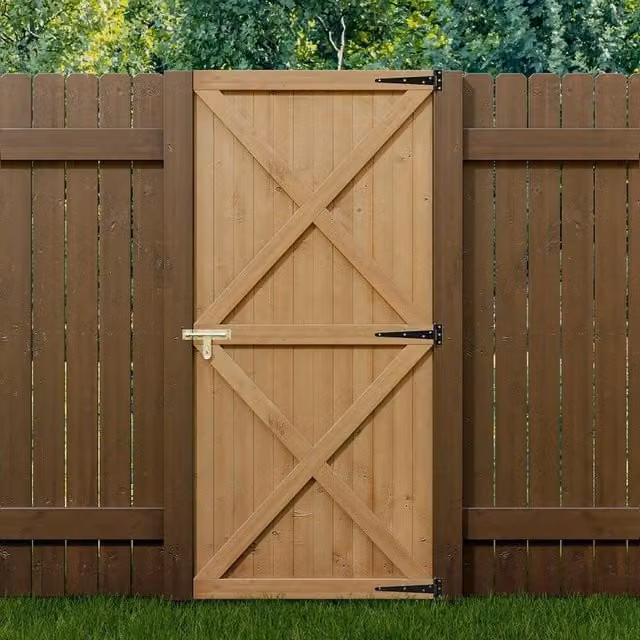 KORVIXA Brown Wood Garden Gate, H: 183 cm x W: 85 cm – 1