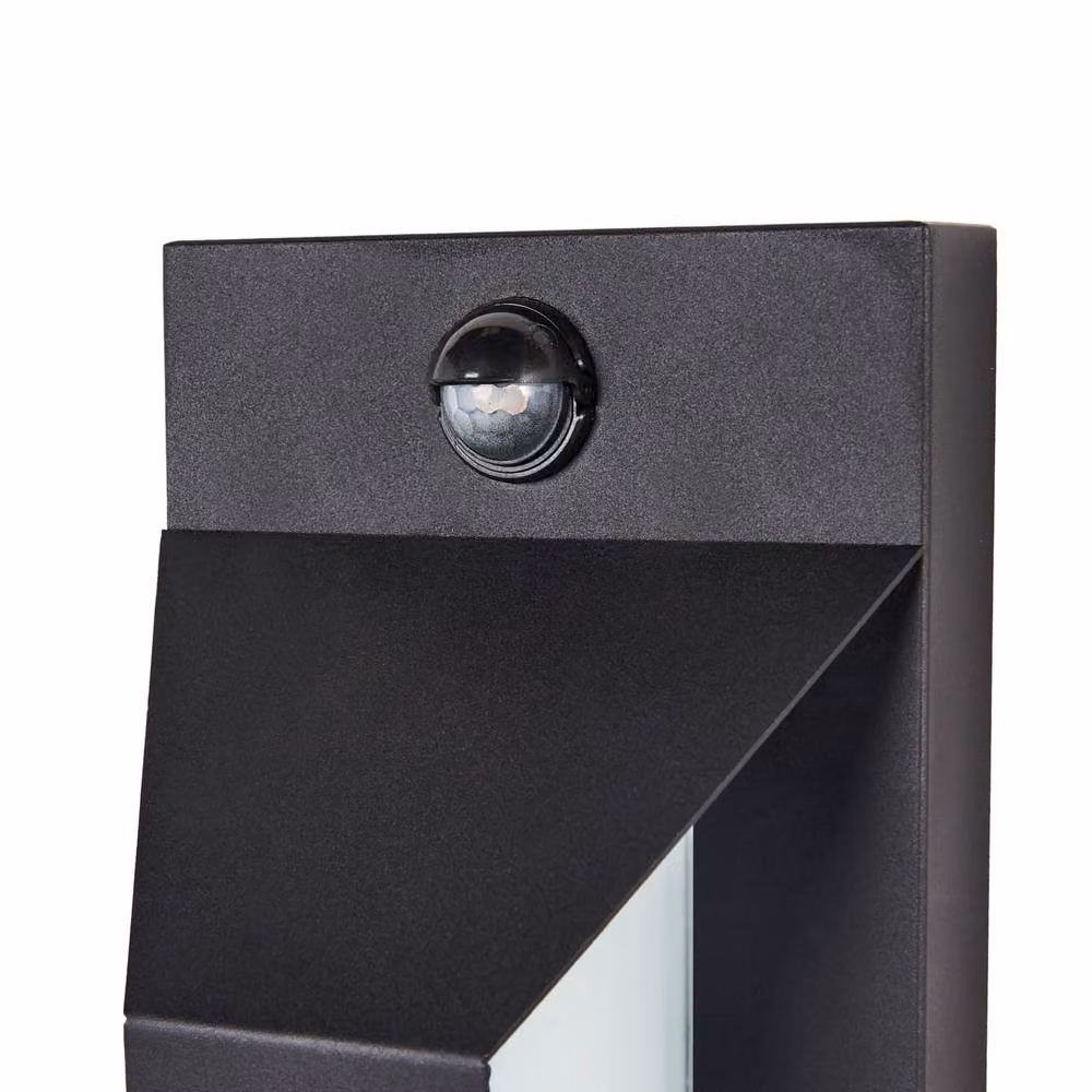 Wyld and Coco Black Metal LED Garden Wall Light with Motion Sensor and Warm White Up and Down Lighting – 4