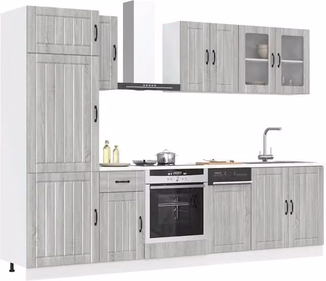 Berkfield Home Kalmar 8 Piece Grey Sonoma Kitchen Cabinet Set