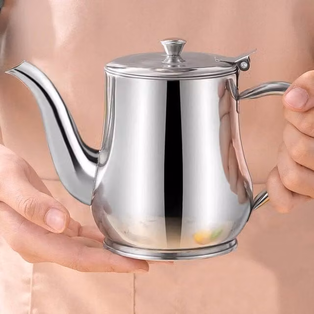 EONLION Stainless Steel Tea Pot with Infuser in Silver, 18oz