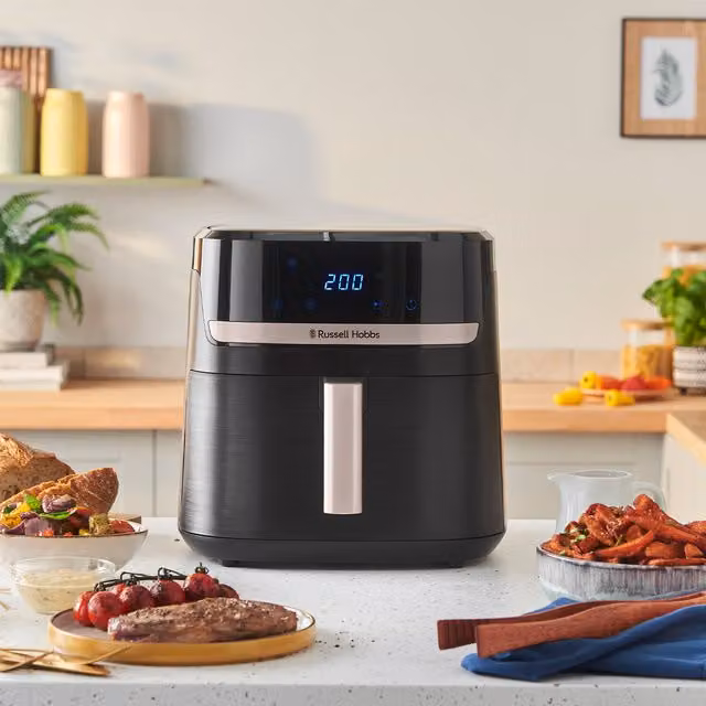 Russell Hobbs Single Drawer Hot Air Fryer in Black