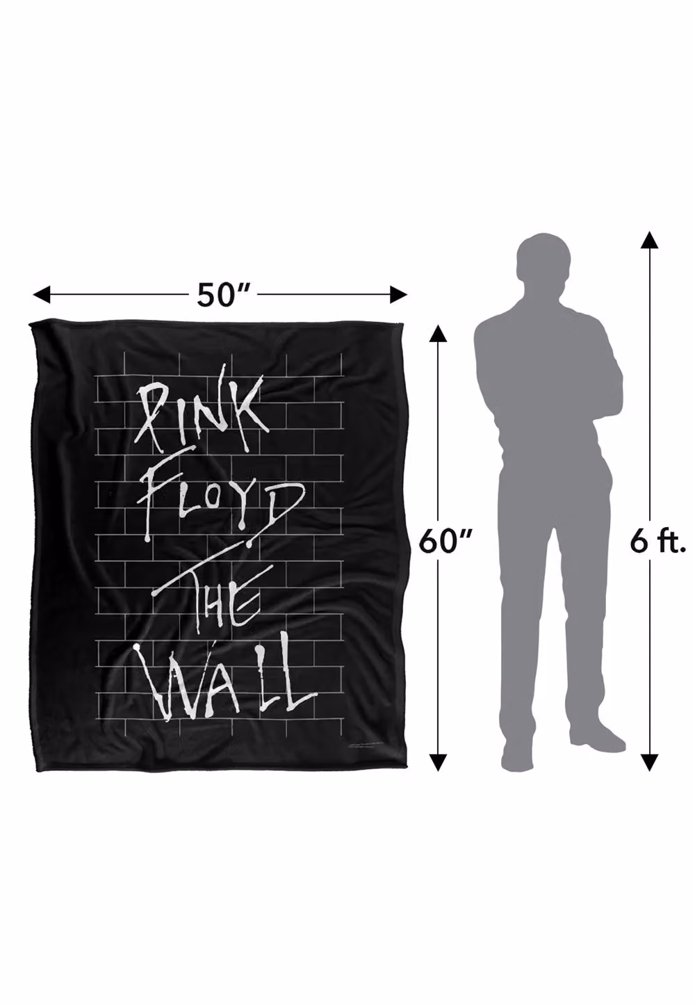 LOGOVISION Pink Floyd Roger Waters The Wall Super Soft Fleece Throw Blanket, White, W/D/H: 152 x 127 cm – 8