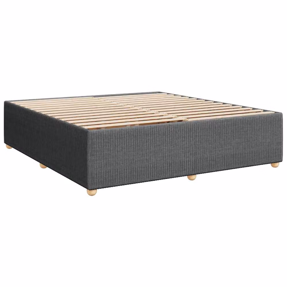 Berkfield Home Super King Upholstered Fabric Bed Frame in Dark Grey, W: 200 cm – 3