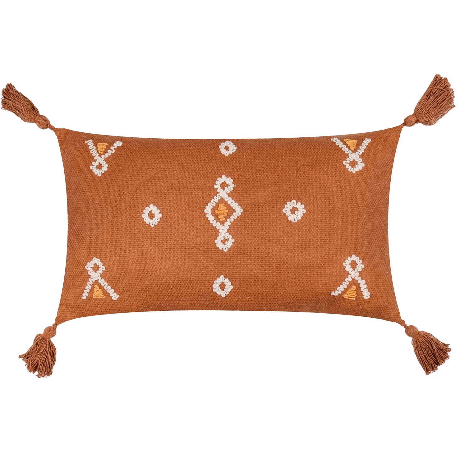 Riva Home Graphic Boho Rectangular Cotton Cushion in Orange and Brown, W/H: 50 x 30 cm – 2