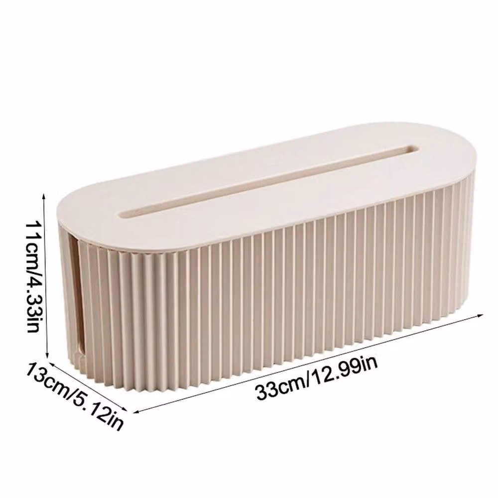 KORVIXA Nordic Cable Organizer Box Plug Socket Storage Case in Beige – 2