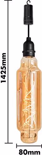 Luxform Lighting Battery Powered Transparent Glass Cylinder Pendulum Hanging Light with 24 Hour Timer and Warm White LED in Black – 3