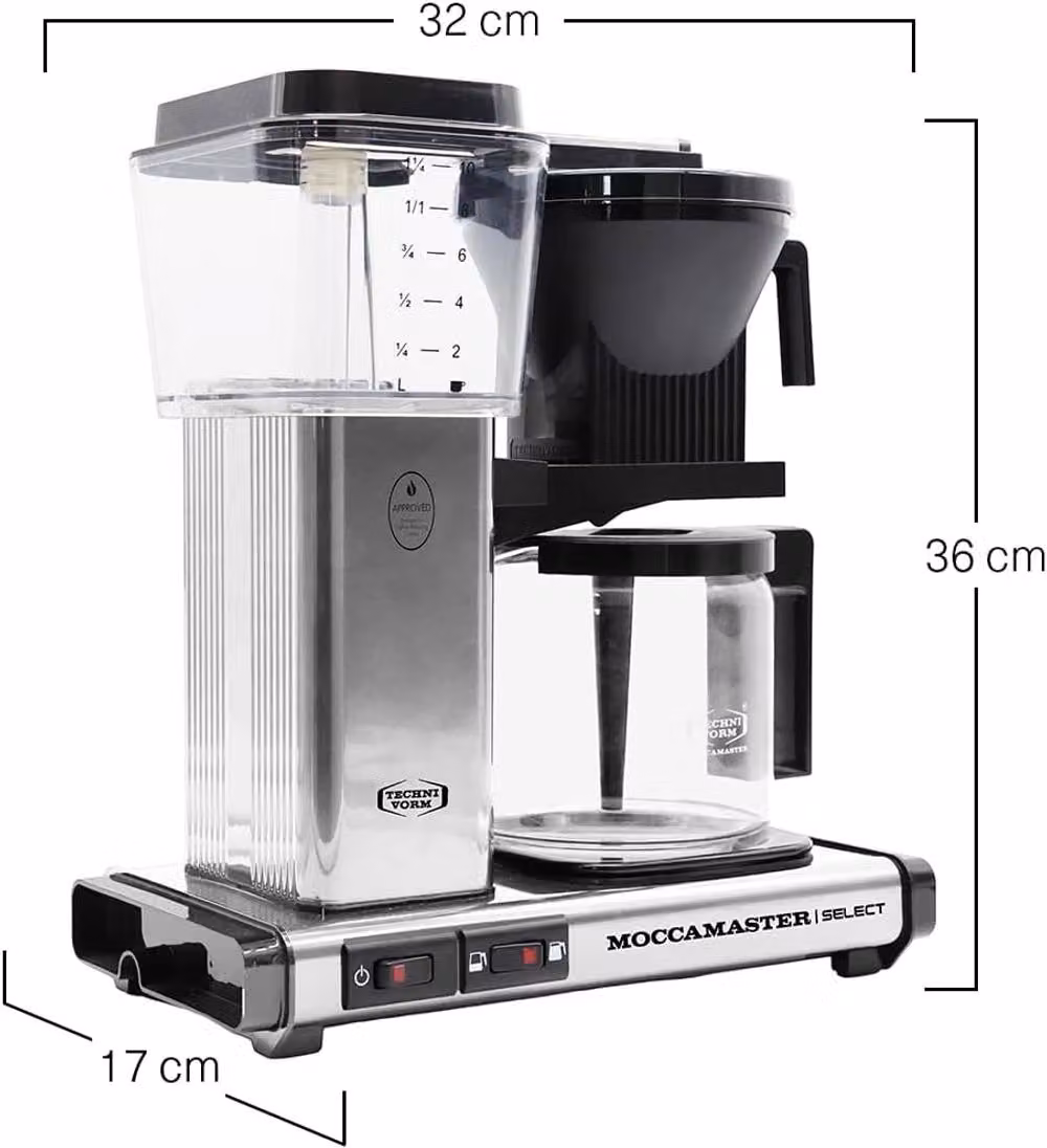 Moccamaster KBG Select Filter Coffee Machine with Glass Jug, Silver – 3