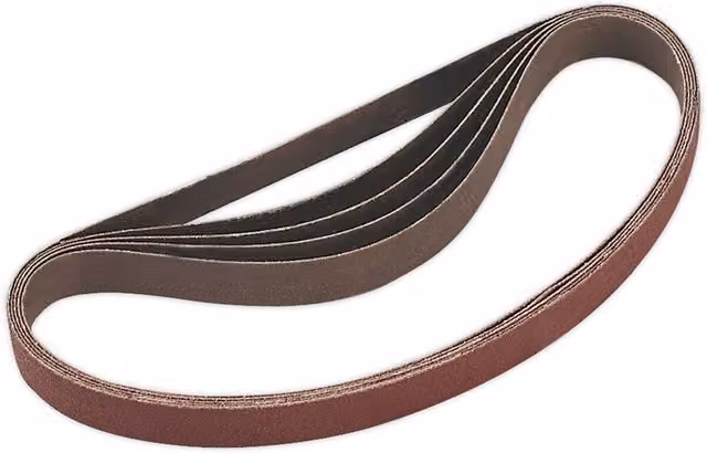 Loops 5 Pack 80 Grit Aluminium Oxide Slim Detail Sanding Belts, 20mm x 520mm – 1