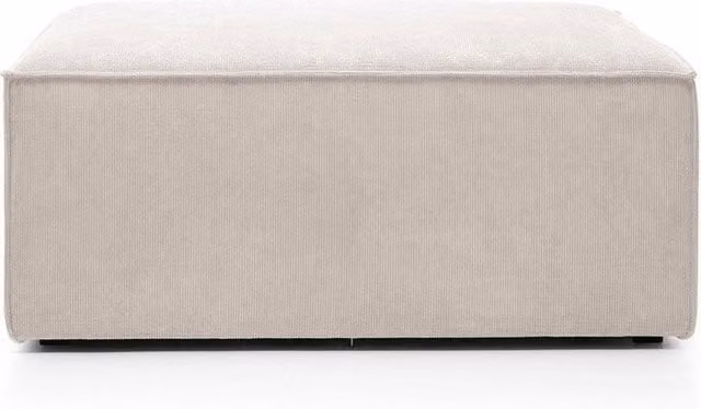 Abakus Direct Doris Rectangular Footstool in White Cord Fabric, W: 94 cm, D: 69 cm, H: 41 cm