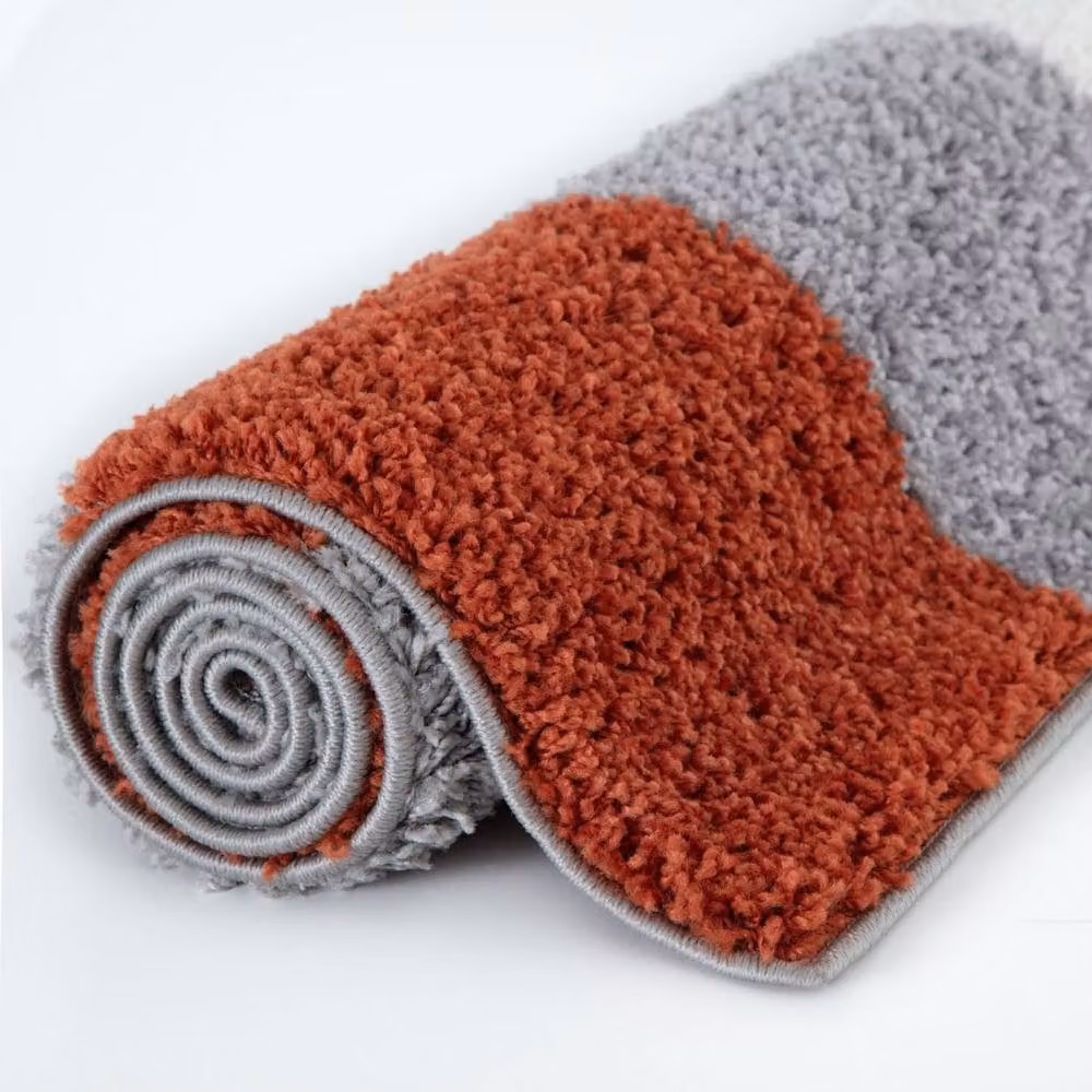 THE RUGS Soft Terra Ivory Check High Pile Shaggy Rug, W: 240 cm, D: 340 cm, Terracotta – 5