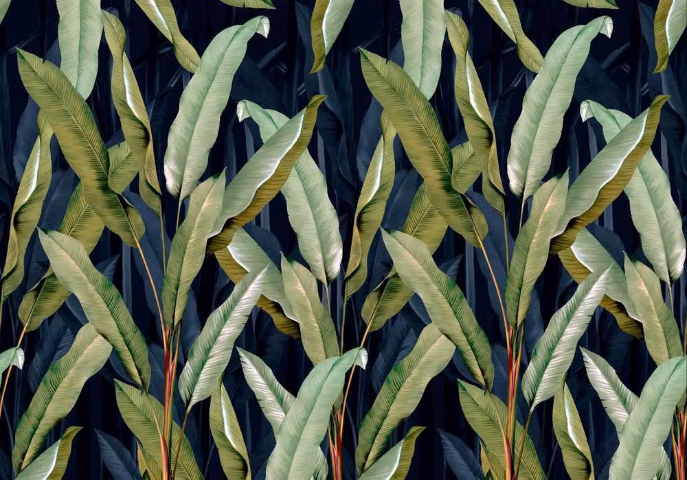 Superfresco Easy Banana Leaf Floral Wall Mural in Blue, Pink and Green, W: 300 cm, H: 280 cm – 2