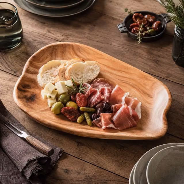 Orsina Kora Natural Cedarwood Serving Dish in Brown – 1