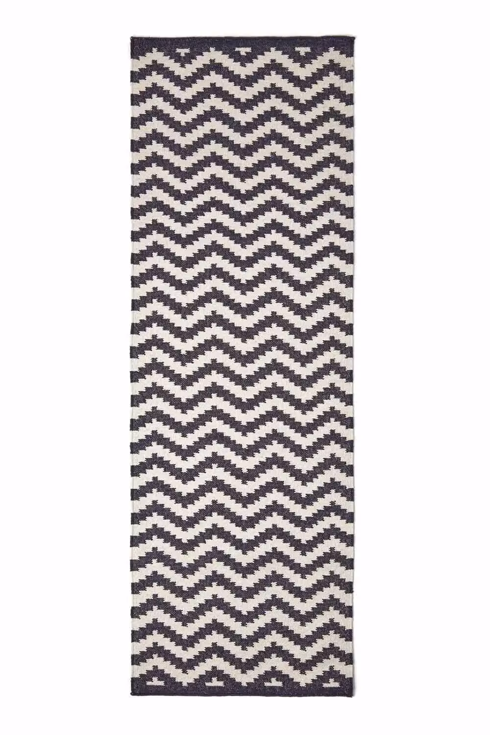 Homescapes Casablanca Handwoven Cotton Kilim Hall Runner in Blue, White and Black, W: 66 cm, L: 200 cm – 2