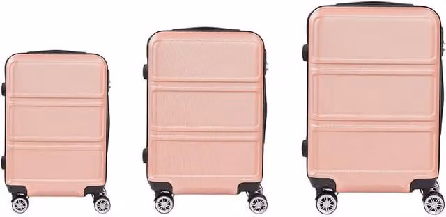 SHEONLY 3-Piece Travel Suitcase Set in Pink
