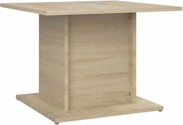 Berkfield Home Sonoma Oak Coffee Table in Beige, W/D/H: 55.5 x 55.5 x 40 cm