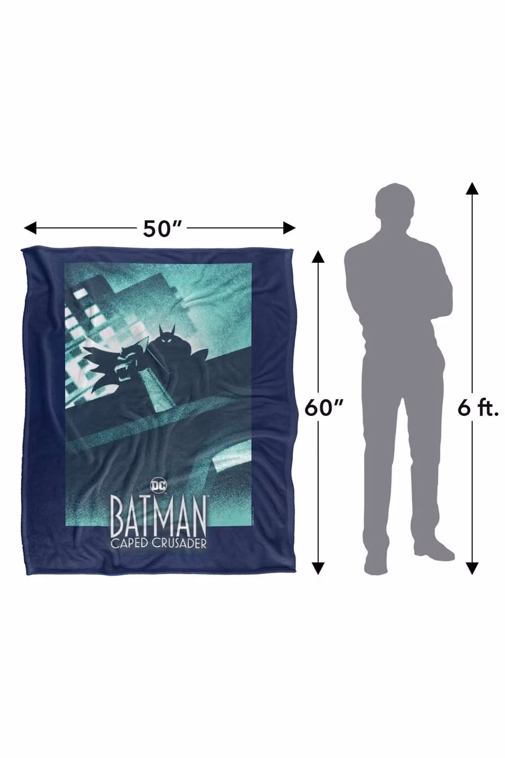Warner Bros. Batman Caped Crusader In The Shadows Silky Touch Super Soft Fleece Throw Blanket, Multicolour, W: 91.44 cm x D: 147.32 cm – 8