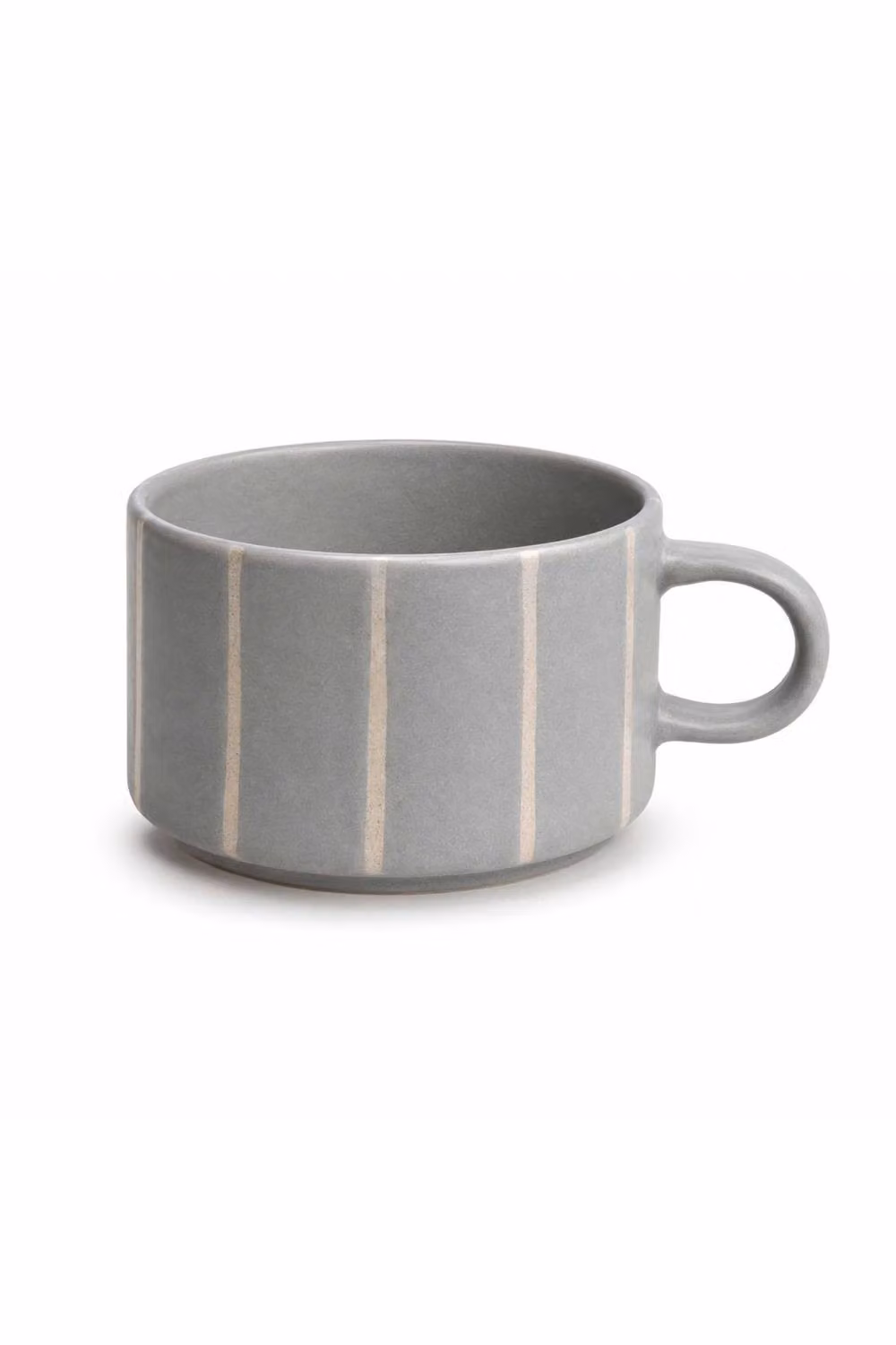 Upper Street Set of 2 Grey Striped Ceramic Mugs, 520ml – 3