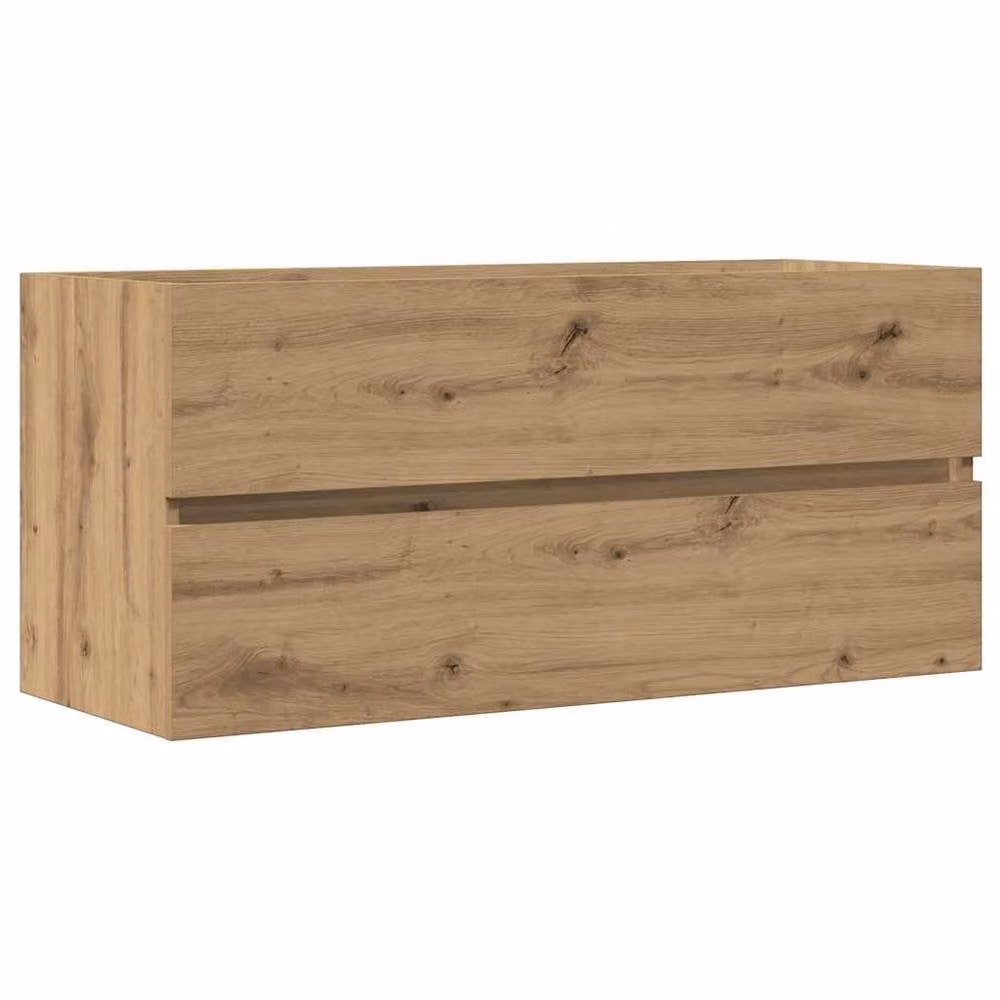 Berkfield Home Artisan Oak Sink Cabinet in Brown, W/D/H: 100 x 38.5 x 45 cm – 2