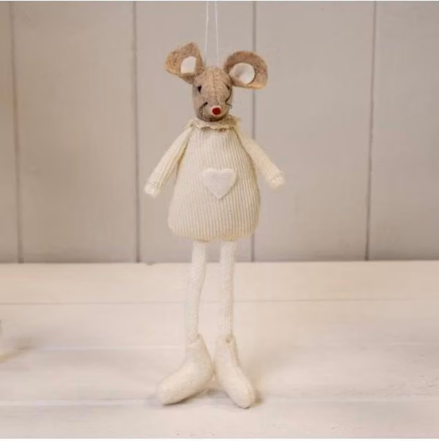 KDMD Beige Fabric Hanging Mouse Pendant