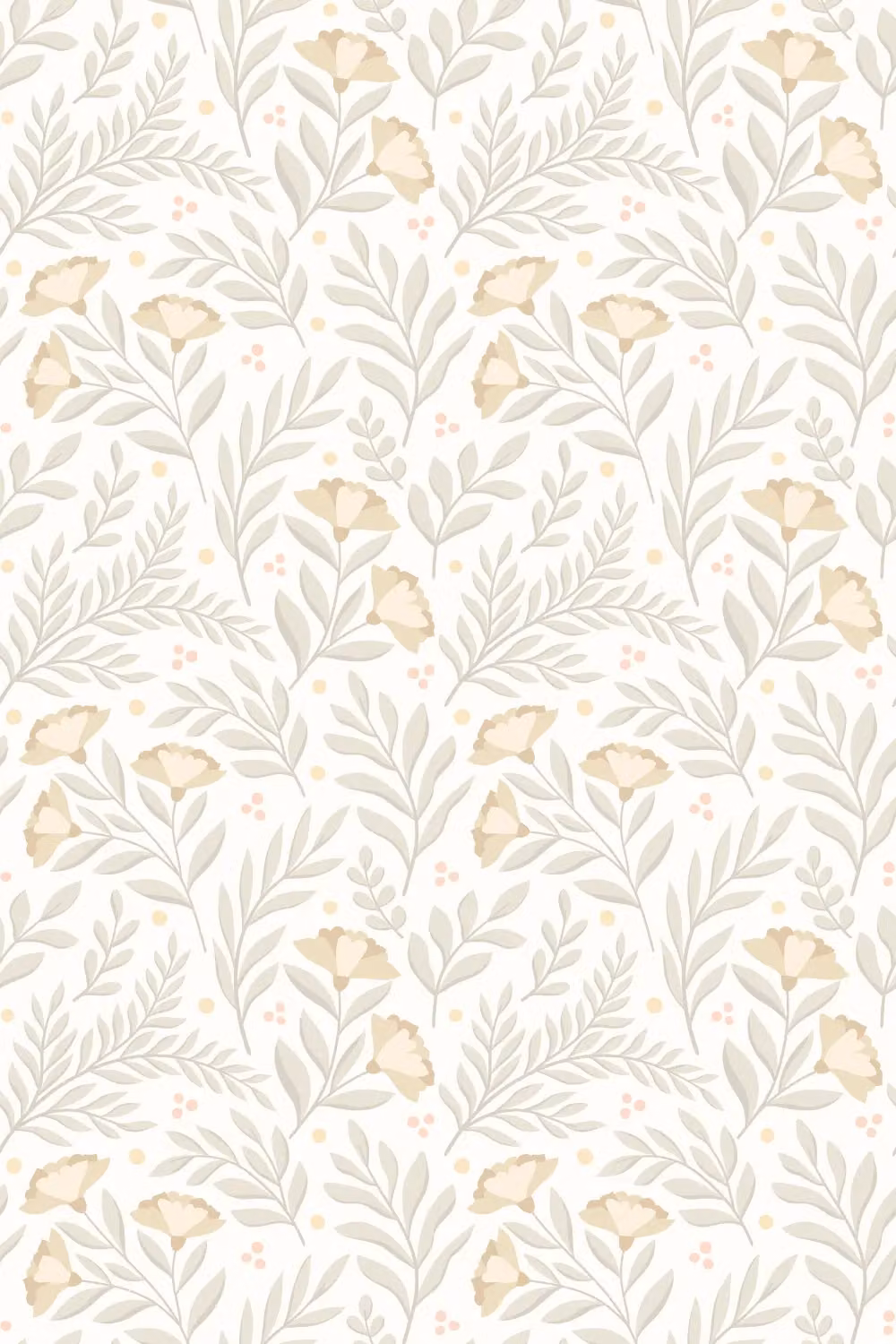 Hoopla Walls Petite Posy Matt Floral Botanical Wallpaper in Light Grey – 2