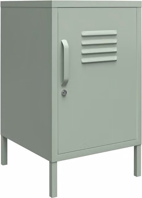 Systembuild Evolution Industrial Metal Square End Table in Black and Green