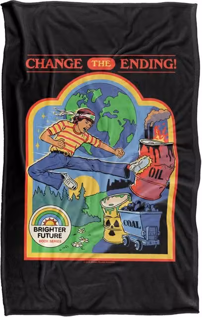 Steven Rhodes Change The Ending Super Soft Fleece Throw Blanket, Multicolour, W/D/H: 91 x 147 cm