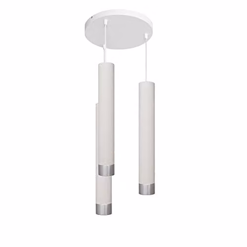 Netlighting Helam Tuba Cluster Pendant Ceiling Light in White and Chrome, Diameter: 30 cm