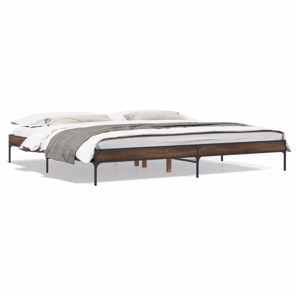 Berkfield Home Bed Frame in Brown Oak, 200 x 200 cm – 2