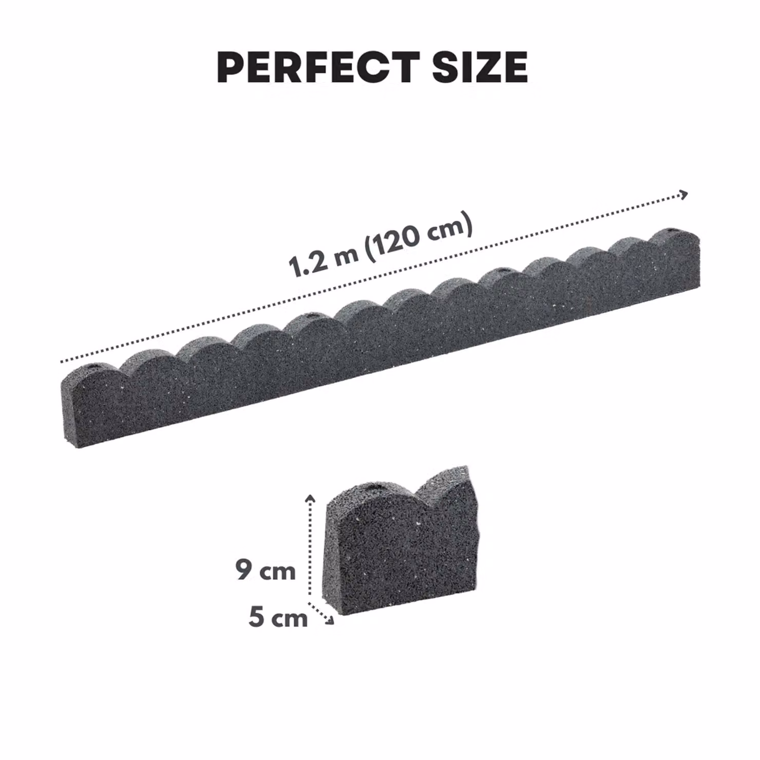 Nicoman Flexible Rubber Garden Border Edging, Scallop Stone Design, 20 Pack, Grey and Brown – 3