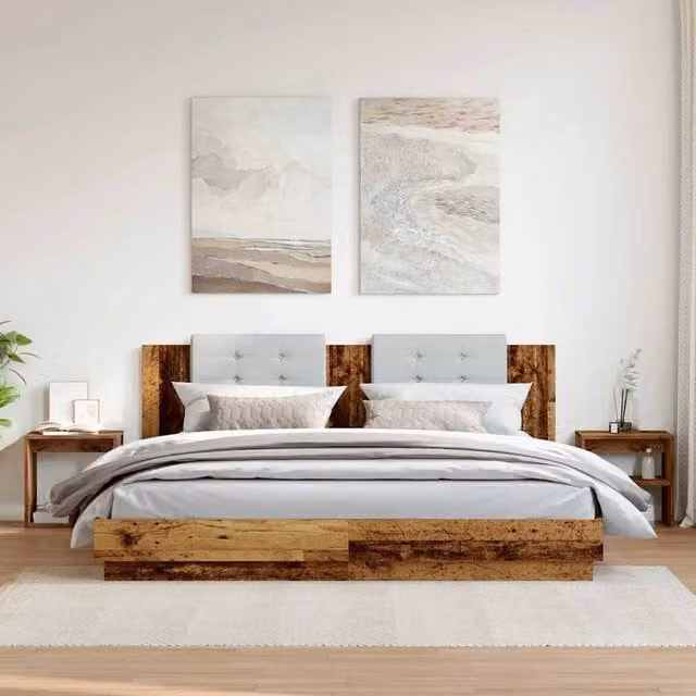 Berkfield Home Elegant Bedside Cabinets, 2 Piece Set in Old Wood Brown, W/D/H: 40 x 30 x 40 cm