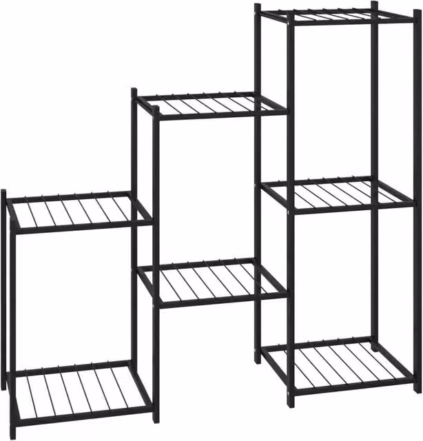 Berkfield Home Minimalist Black Metal Flower Stand, W/D/H: 83 x 25 x 80 cm – 1