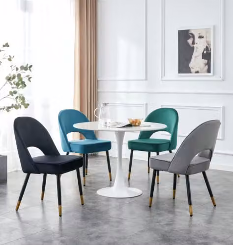 Hygrad Built to Survive Velvet Dining Chairs Set of 2, Black – 4