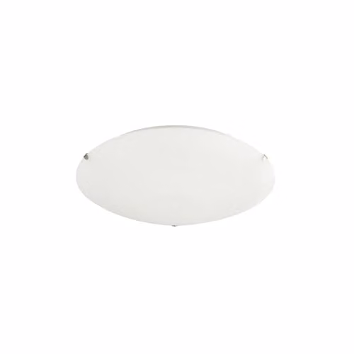 Happy Homewares Classic White and Chrome Glass Ceiling Light Fitting, Diameter: 25 cm