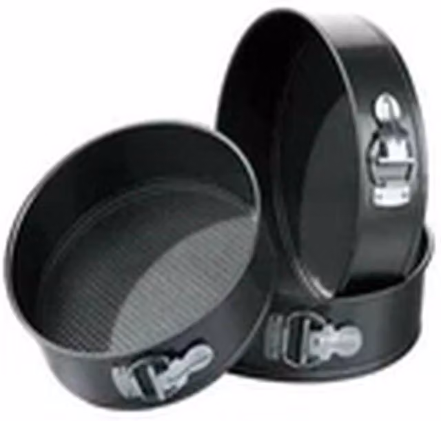 EONLION 3-Piece Non-Stick Round Springform Cake Tin Set in Black