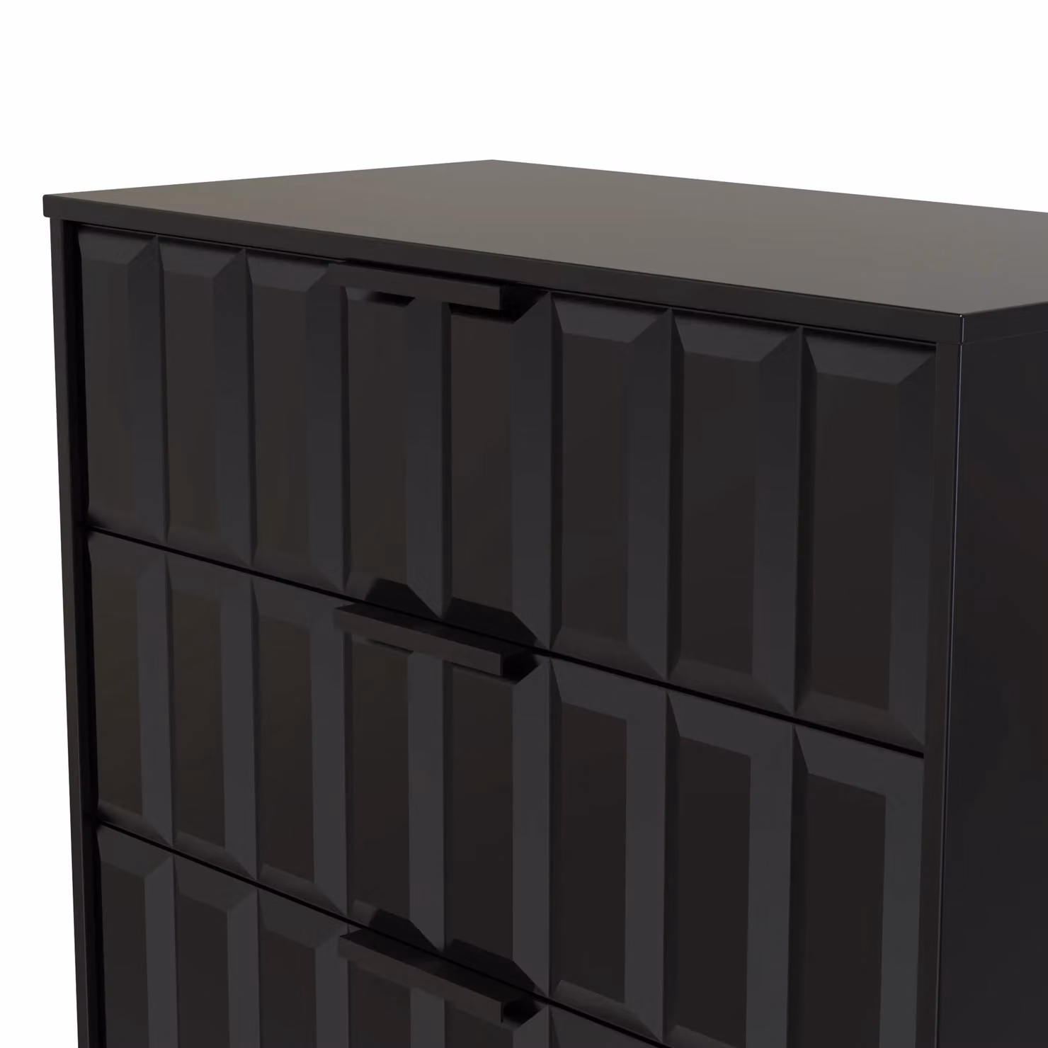 Ready Assembled 2 U Seattle 3 Drawer Deep Chest in True Black – 3