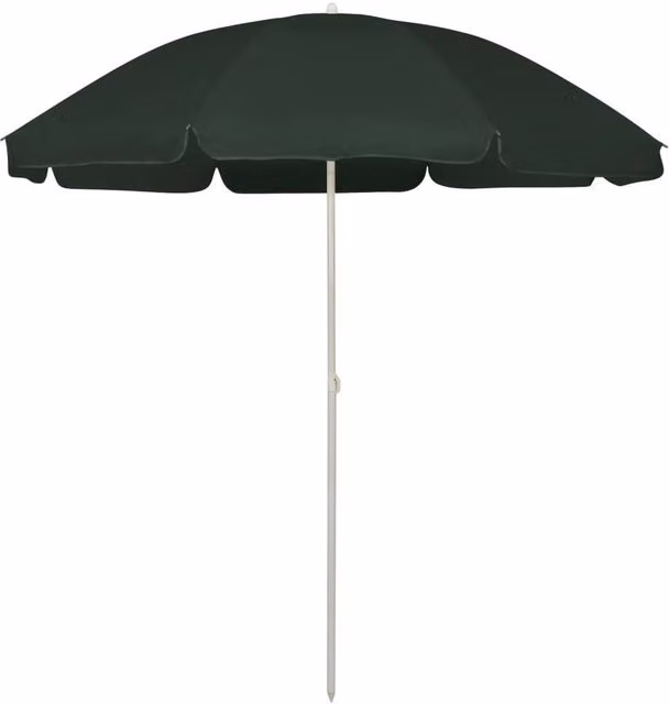 Berkfield Home Green Polyester Beach Parasol with Central Pole, Diameter: 240 cm