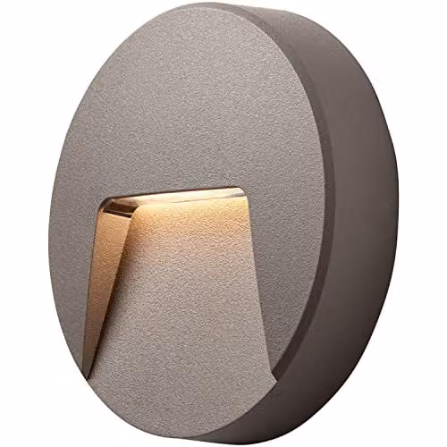 Loops Round Outdoor IP65 Pathway Guide Light with Indirect CCT LED, Grey Plastic and Transparent Polycarbonate, Wall Mounted Downlight