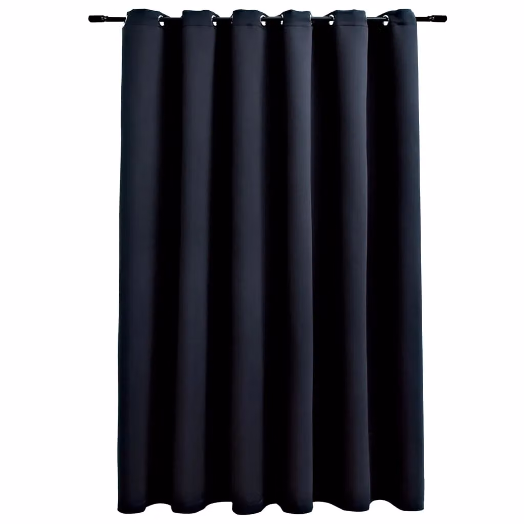 Berkfield Home Blackout Curtain with Eyelets, Black, W: 290 cm, H: 245 cm – 2