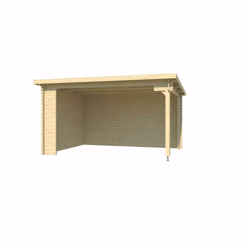 Lasita Maja Ltd Columbus Log Cabin Garden Room and Home Office in Beige, W: 349 cm, D: 435 cm, H: 245.1 cm – 2