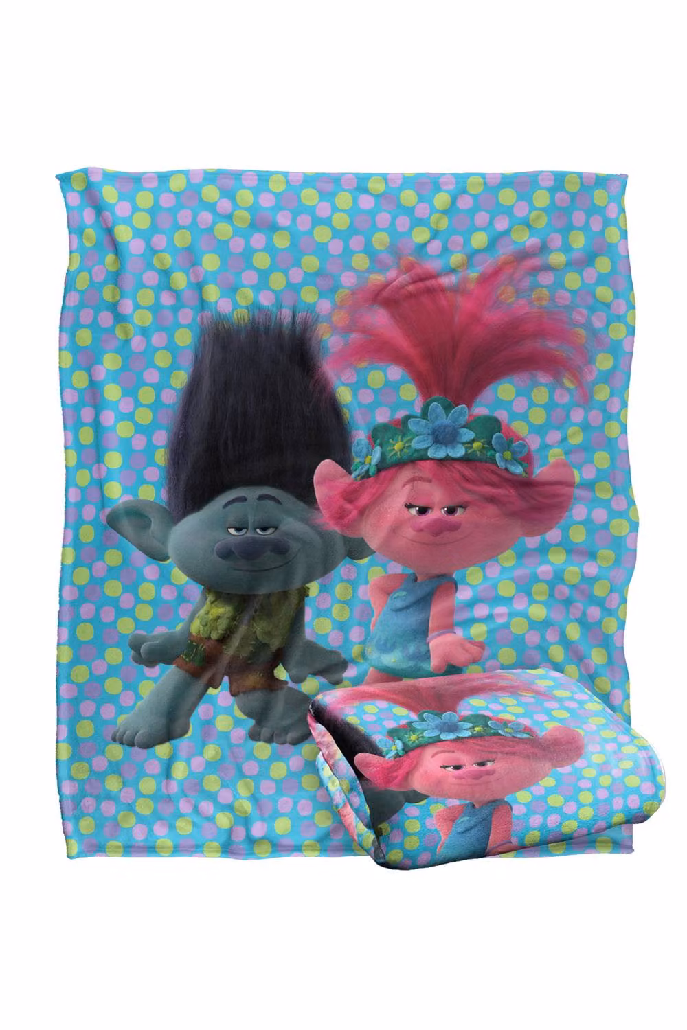 DreamWorks Trolls Super Soft Multicolour Throw Blanket, W: 152 cm, D: 127 cm – 2