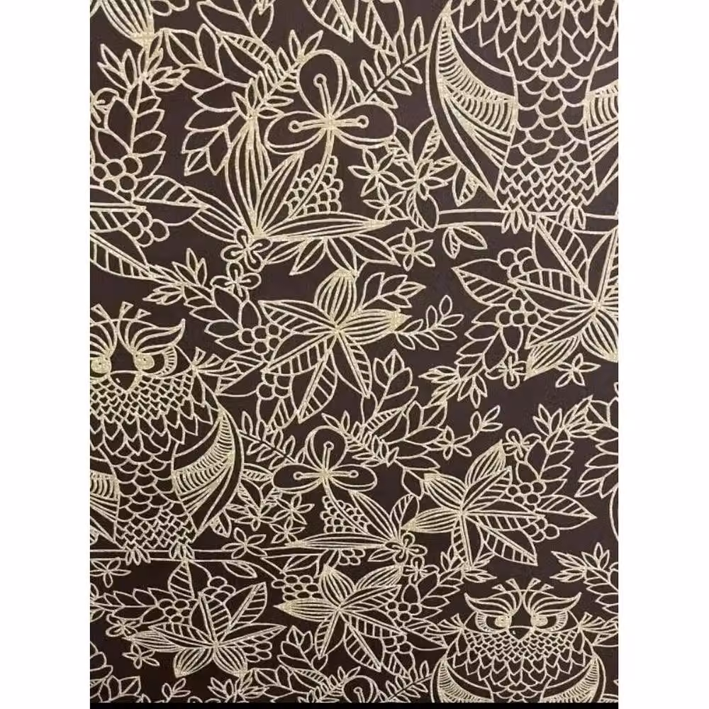 Havendro Chocolate Owl Floral Metallic Wallpaper in Brown – 2