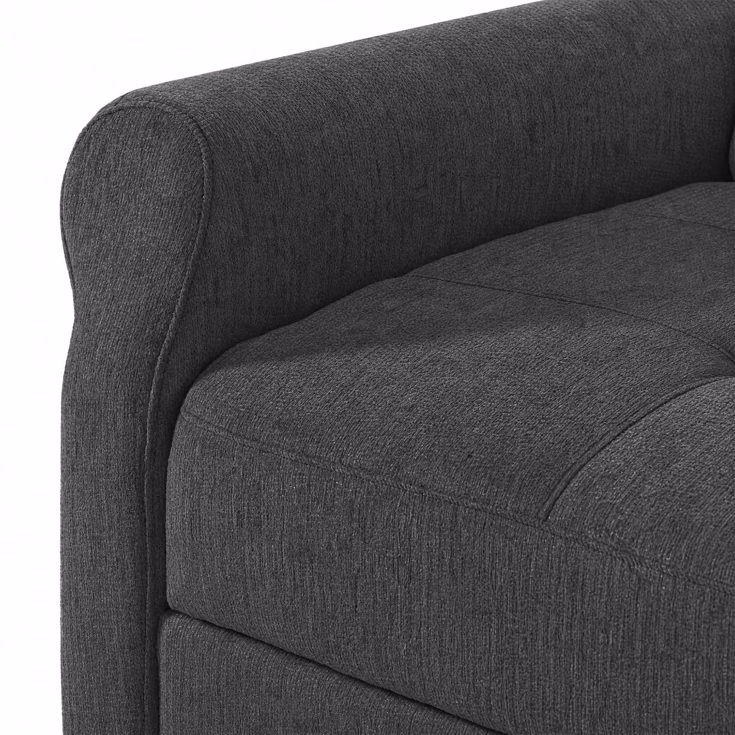 Aosom UK Convertible Sofa Bed in Dark Grey with Adjustable Backrest, USB and Type-C Ports, and Storage Pocket, W/D/H: 173 x 135 x 58 cm – 5