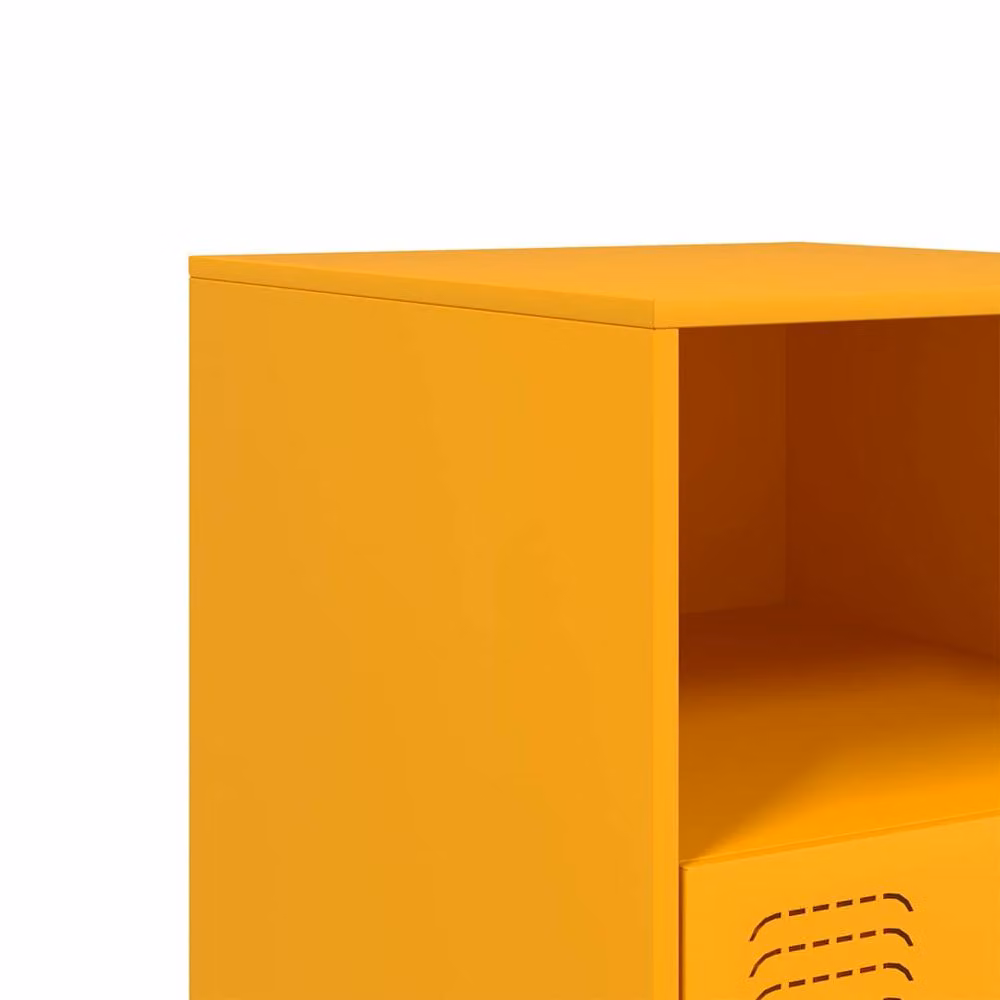 Berkfield Home Set of 2 Mustard Yellow Metal Bedside Cabinets, W/D/H: 34.5 x 39 x 44 cm – 3