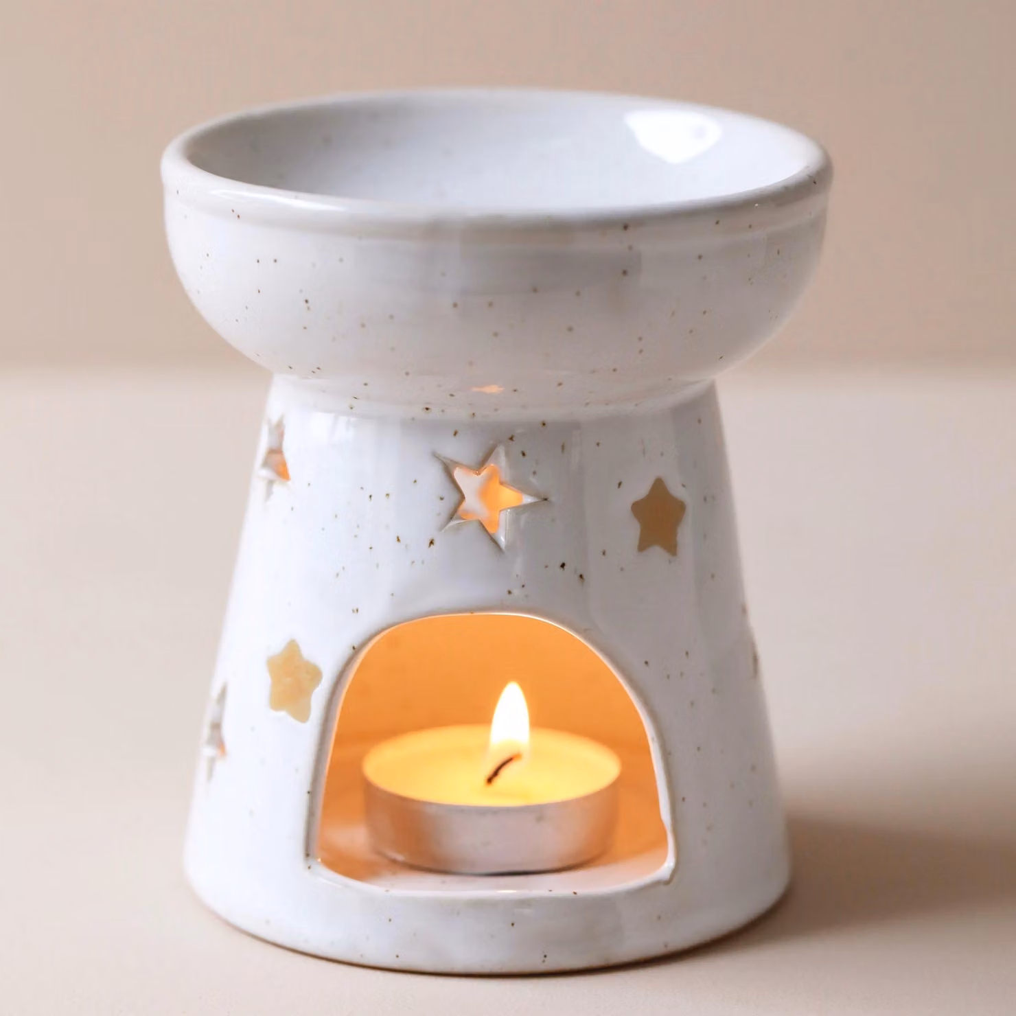 Lisa Angel White Ceramic Tabletop Wax Melt Burner for Tealights – 2