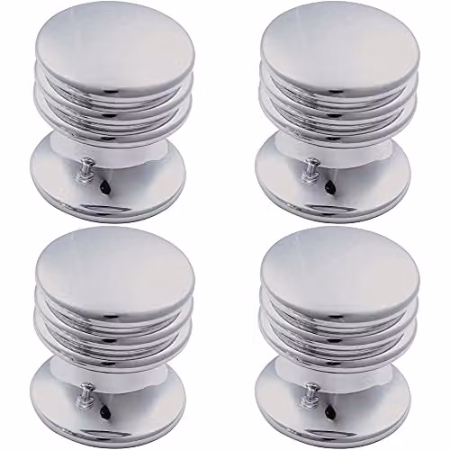 Loops 4 Pack Textured Cupboard Door Knobs in Polished Chrome