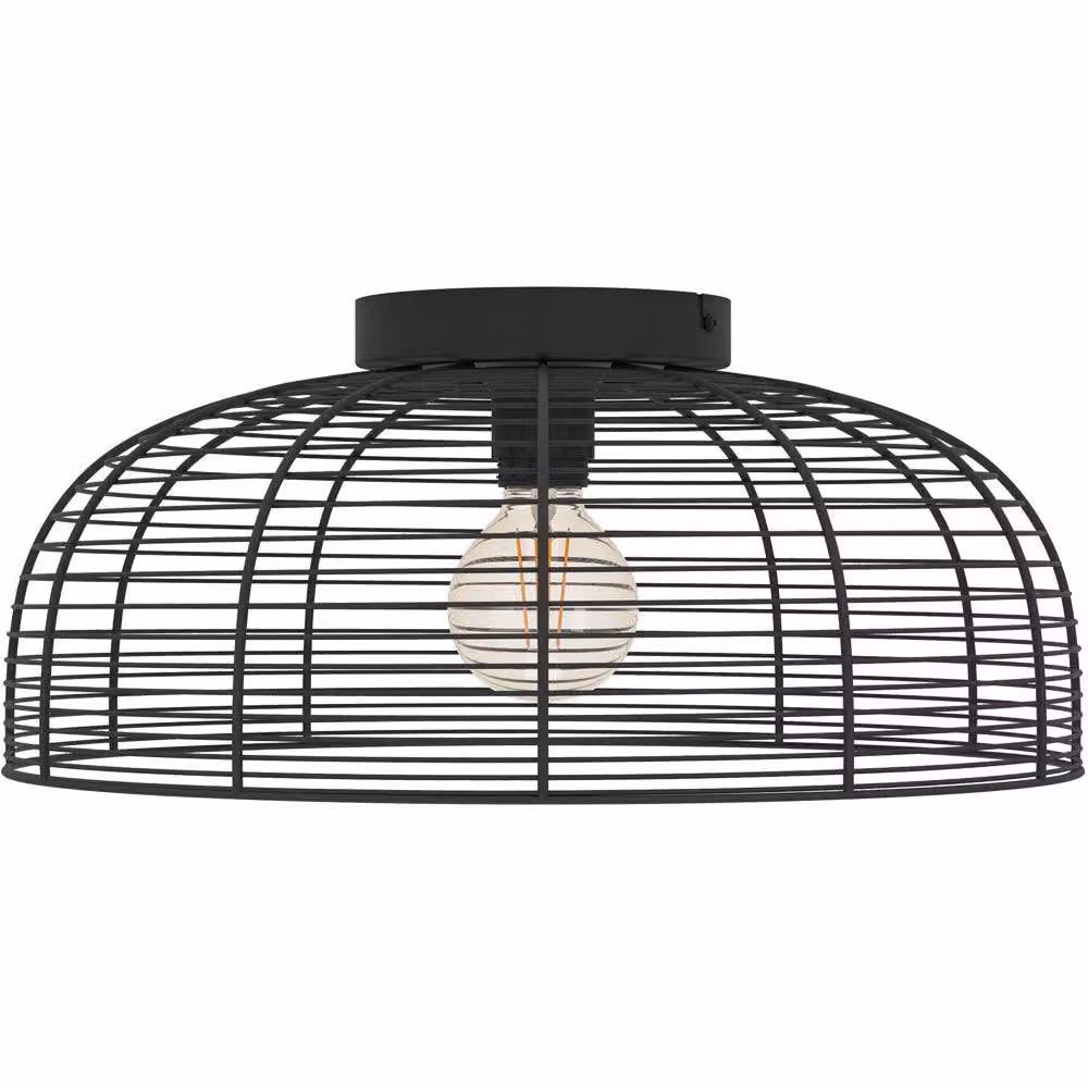 Loops Modern Black Metal Dome Ceiling Light – 3