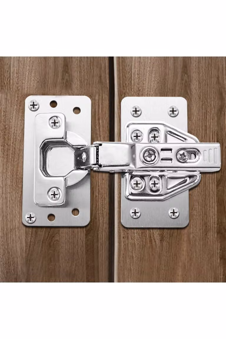 KDMD 4 Pack Stainless Steel Door Hinge Repair Plate Brackets in Silver