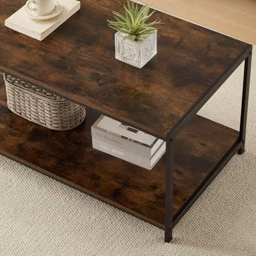 Direct Online Houseware House Of Home Coffee Table in Walnut Brown, W/D/H: 100 x 50 x 45 cm – 4