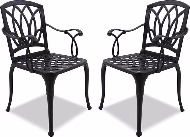 Centurion Supports Positano 2 Large Garden and Patio Chairs with Armrests in Black